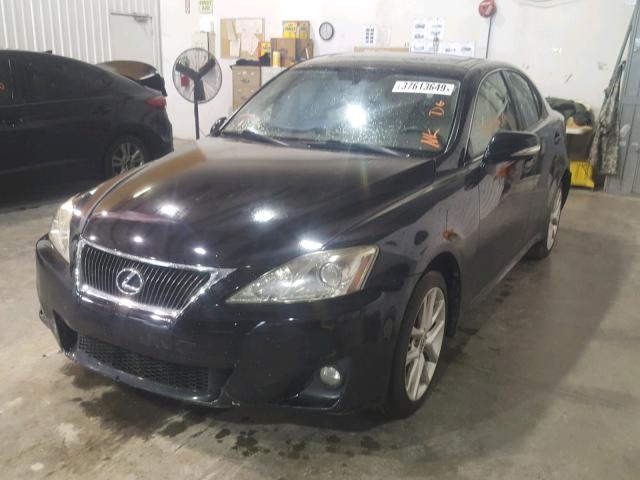 JTHCF5C28C5059941 - 2012 LEXUS IS 250 BLACK photo 2