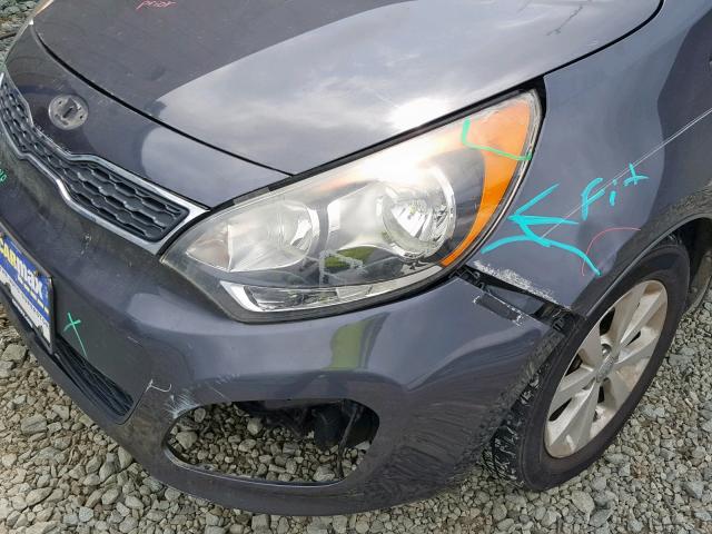 KNADN5A34D6161475 - 2013 KIA RIO EX GRAY photo 9