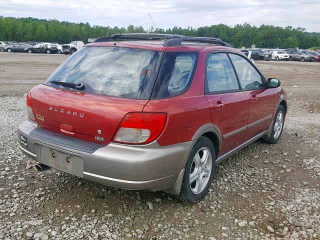 JF1GG68502H805570 - 2002 SUBARU IMPREZA OU RED photo 4