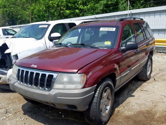 1J4GW48S52C328522 - 2002 JEEP GRAND CHER BURGUNDY photo 2