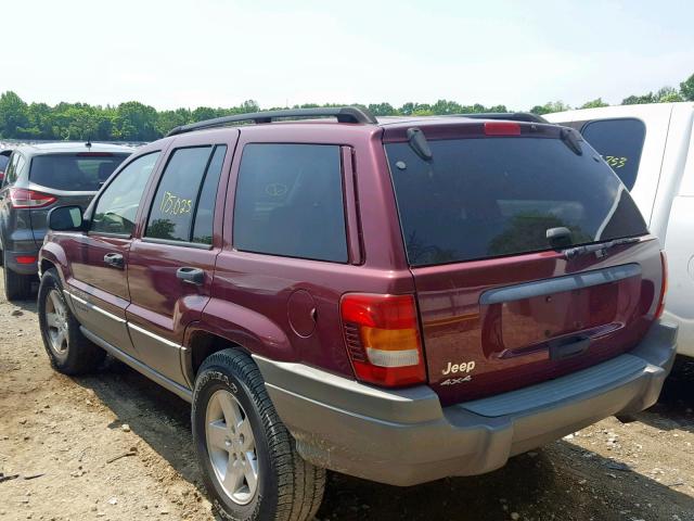 1J4GW48S52C328522 - 2002 JEEP GRAND CHER BURGUNDY photo 3