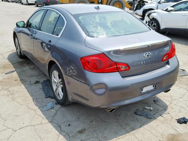 JN1DV6AR3CM862275 - 2012 INFINITI G25 GRAY photo 3