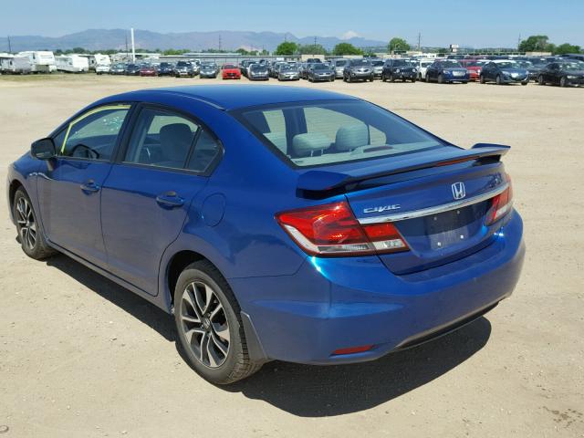 19XFB2F84DE228626 - 2013 HONDA CIVIC EX BLUE photo 3