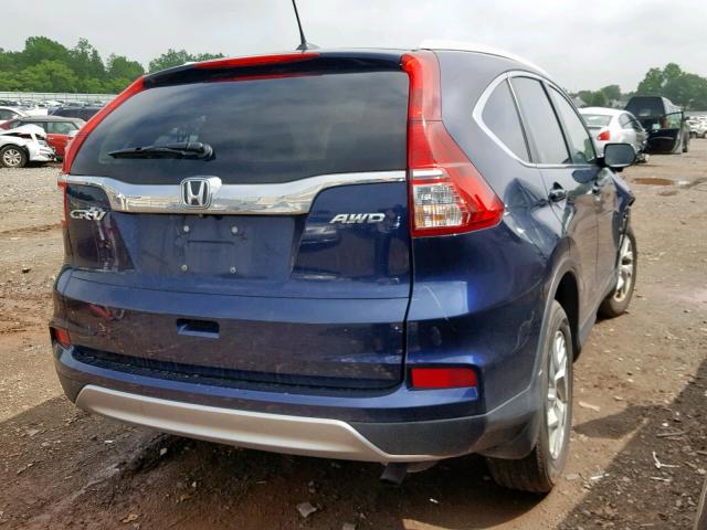 5J6RM4H73GL066257 - 2016 HONDA CR-V EXL BLUE photo 4