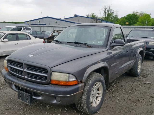 1B7FL36X42S508387 - 2002 DODGE DAKOTA SPO GRAY photo 2