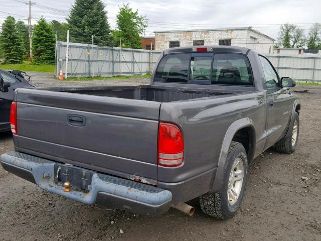 1B7FL36X42S508387 - 2002 DODGE DAKOTA SPO GRAY photo 4