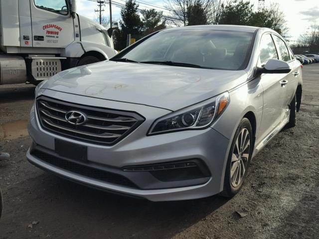 5NPE34AFXFH220457 - 2015 HYUNDAI SONATA SPO SILVER photo 2