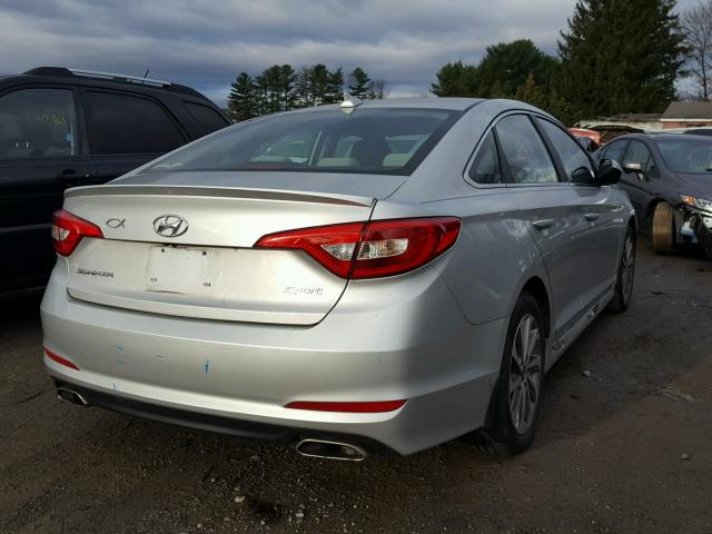 5NPE34AFXFH220457 - 2015 HYUNDAI SONATA SPO SILVER photo 4