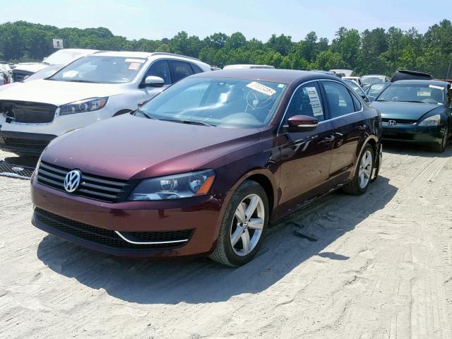 1VWBP7A32DC032892 - 2013 VOLKSWAGEN PASSAT SE BURGUNDY photo 2