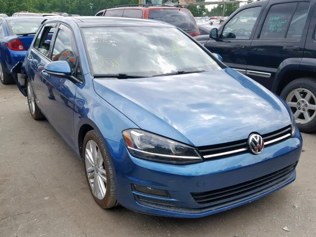 3VW2A7AU8FM028096 - 2015 VOLKSWAGEN GOLF TDI BLUE photo 1