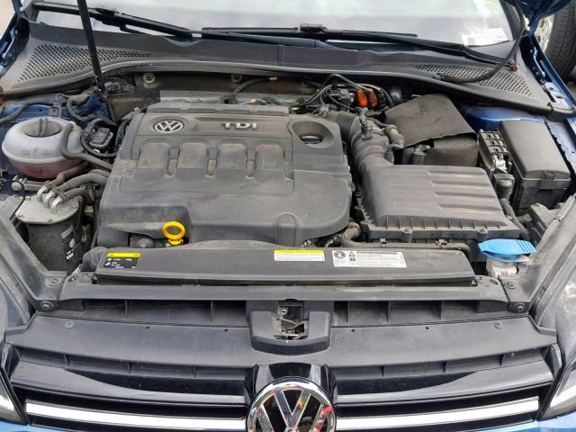 3VW2A7AU8FM028096 - 2015 VOLKSWAGEN GOLF TDI BLUE photo 7