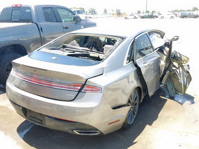 3LN6L2LUXGR621182 - 2016 LINCOLN MKZ HYBRID GRAY photo 4