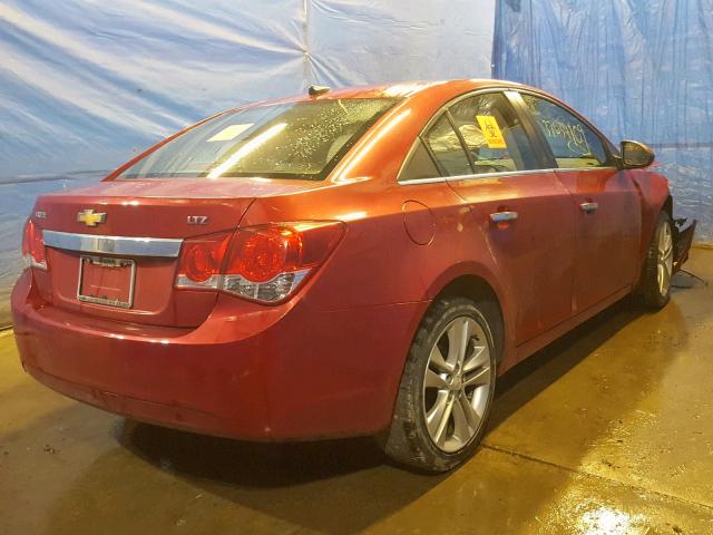 1G1PH5S90B7130864 - 2011 CHEVROLET CRUZE LTZ RED photo 4