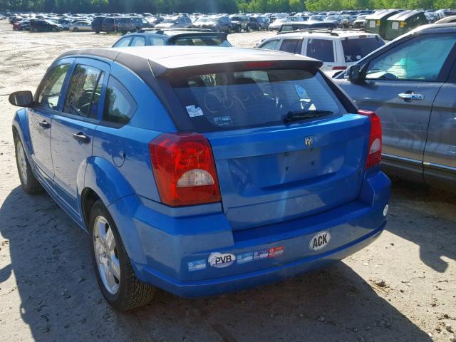 1B3HB48B17D414421 - 2007 DODGE CALIBER SX BLUE photo 3