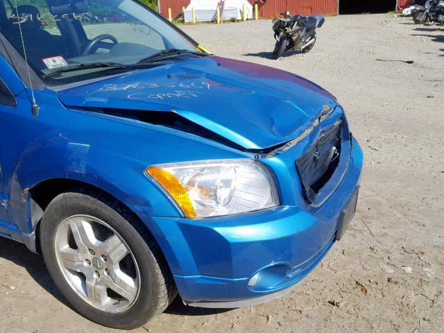 1B3HB48B17D414421 - 2007 DODGE CALIBER SX BLUE photo 9