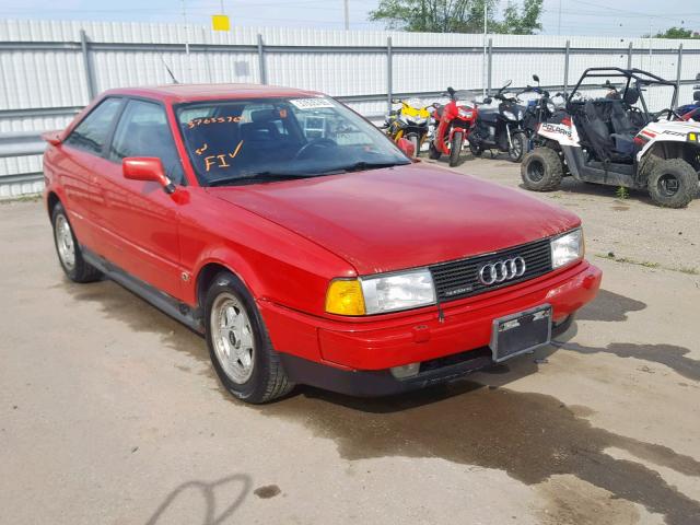 WAUGE08B3LA002312 - 1990 AUDI COUPE QUAT RED photo 1