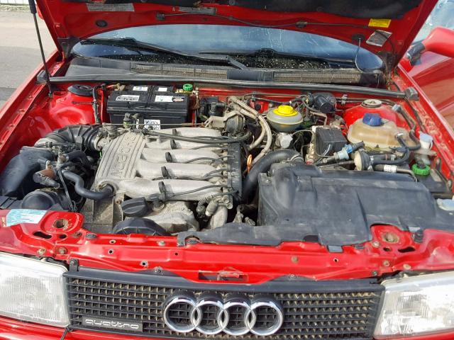 WAUGE08B3LA002312 - 1990 AUDI COUPE QUAT RED photo 7