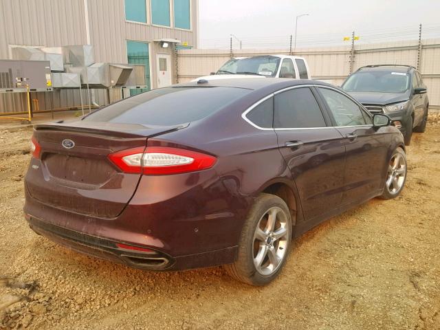 3FA6P0D91DR100294 - 2013 FORD FUSION TIT BURGUNDY photo 4