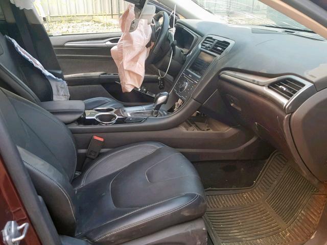 3FA6P0D91DR100294 - 2013 FORD FUSION TIT BURGUNDY photo 5