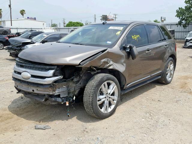 2FMDK3J93CBA12359 - 2012 FORD EDGE SEL BROWN photo 2