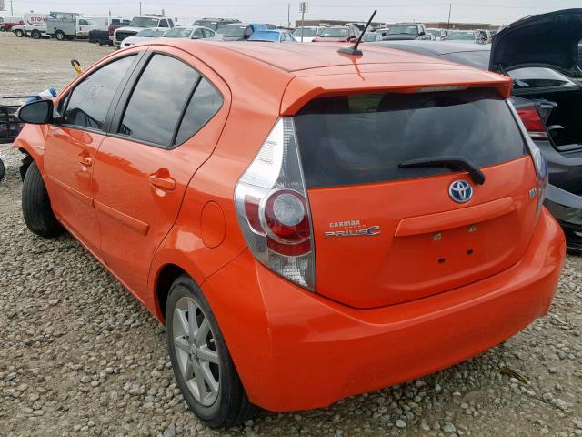 JTDKDTB38E1076606 - 2014 TOYOTA PRIUS C ORANGE photo 3