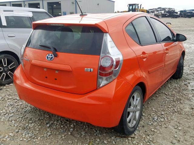 JTDKDTB38E1076606 - 2014 TOYOTA PRIUS C ORANGE photo 4