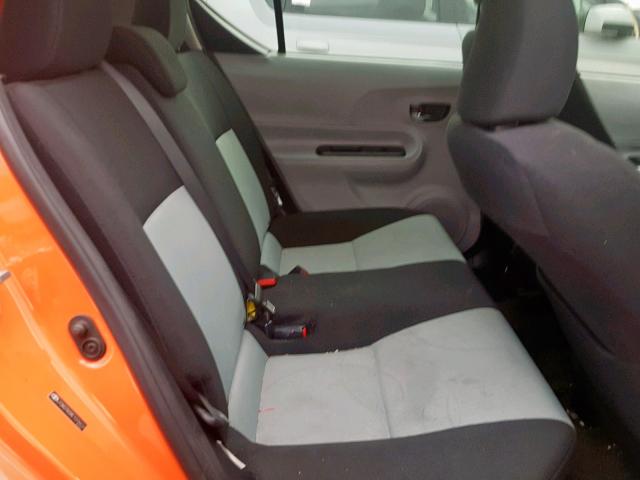 JTDKDTB38E1076606 - 2014 TOYOTA PRIUS C ORANGE photo 6