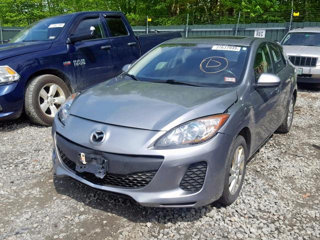 JM1BL1L86D1714870 - 2013 MAZDA 3 I GRAY photo 2