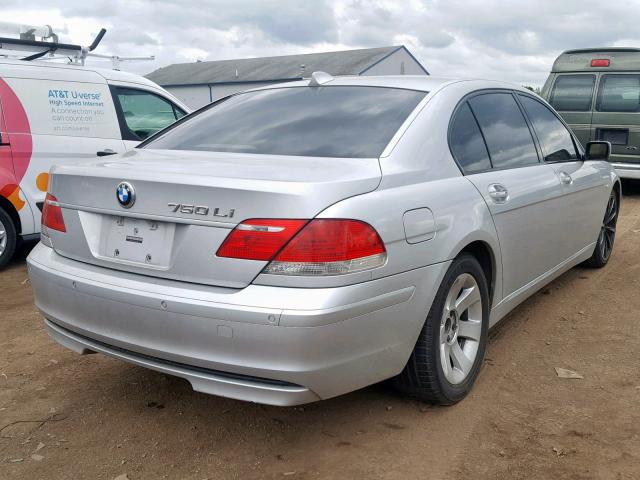 WBAHN83587DT67531 - 2007 BMW 750 SILVER photo 4