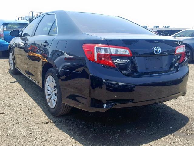 4T1BD1FK1DU071715 - 2013 TOYOTA CAMRY HYBR BLACK photo 3