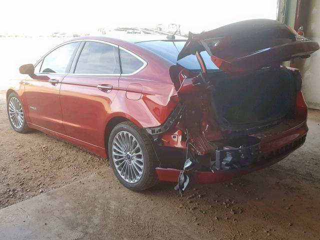 3FA6P0RU2DR279409 - 2013 FORD FUSION TIT RED photo 3