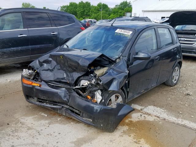 KL1TD66627B777947 - 2007 CHEVROLET AVEO BASE შავი ფოტო 2