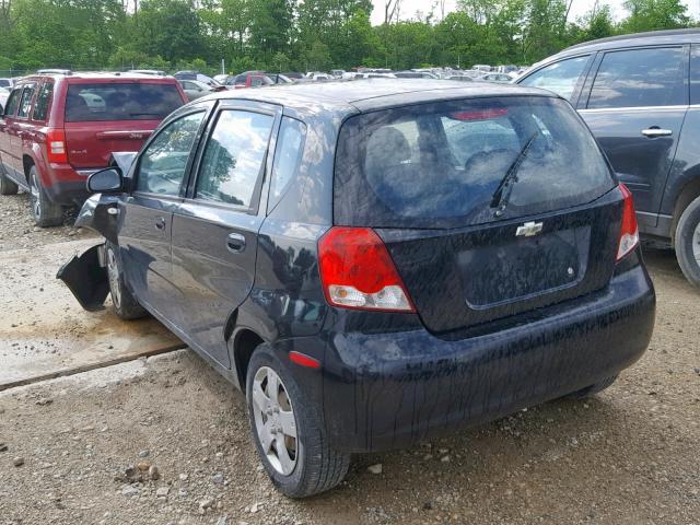 KL1TD66627B777947 - 2007 CHEVROLET AVEO BASE შავი ფოტო 3
