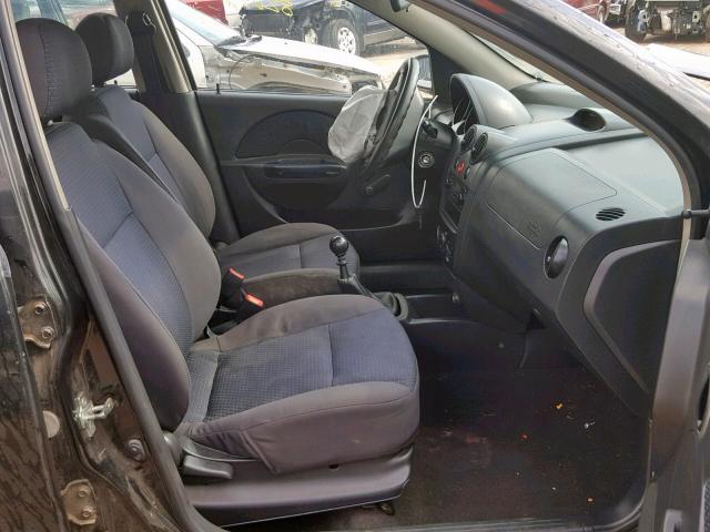 KL1TD66627B777947 - 2007 CHEVROLET AVEO BASE შავი ფოტო 5