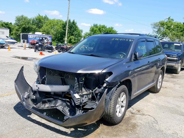 5TDBK3EH9DS176129 - 2013 TOYOTA HIGHLANDER GRAY photo 2