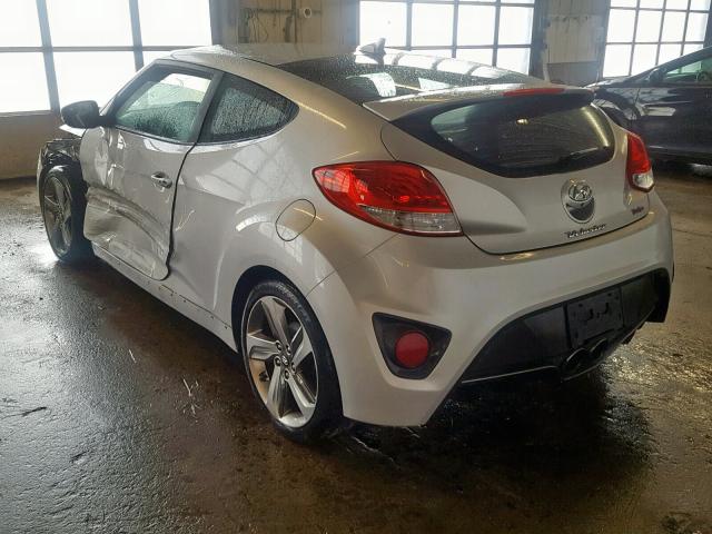 KMHTC6AE6EU201835 - 2014 HYUNDAI VELOSTER T SILVER photo 3