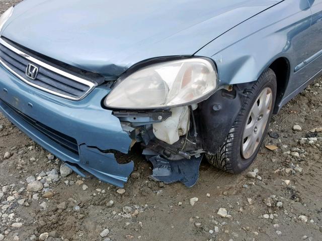 2HGEJ6611YH560950 - 2000 HONDA CIVIC BASE BLUE photo 9