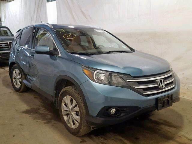 5J6RM4H74DL062438 - 2013 HONDA CR-V EXL BLUE photo 1