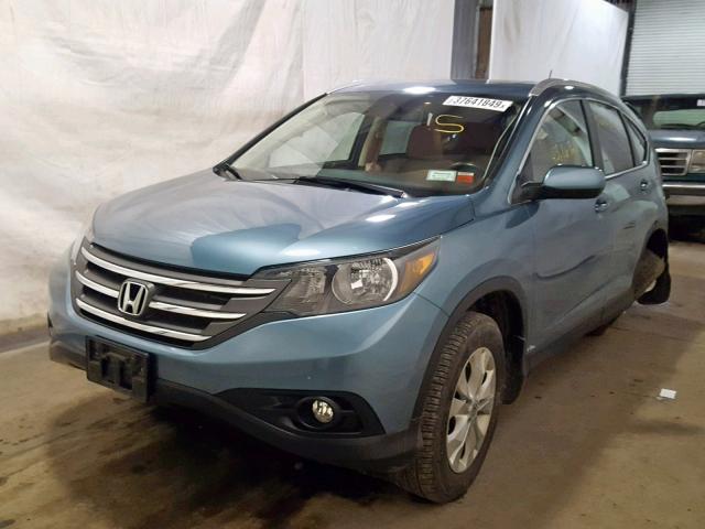 5J6RM4H74DL062438 - 2013 HONDA CR-V EXL BLUE photo 2