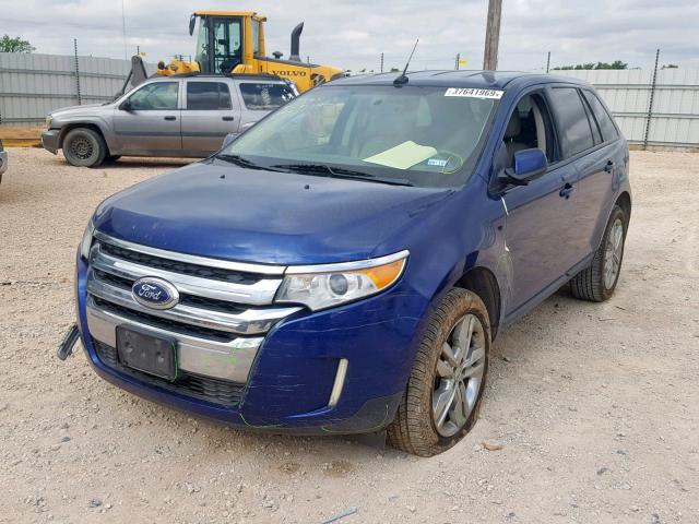 2FMDK3JC5DBA03059 - 2013 FORD EDGE SEL BLUE photo 2