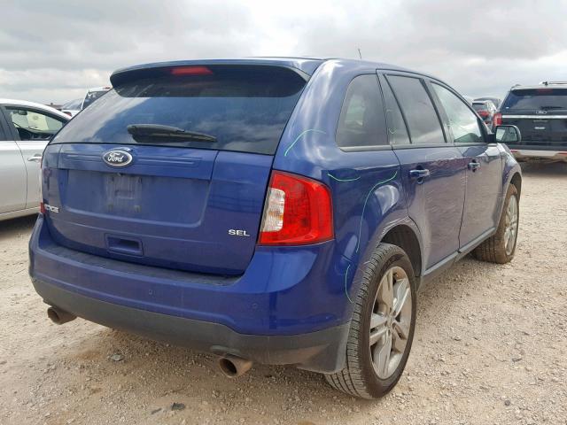 2FMDK3JC5DBA03059 - 2013 FORD EDGE SEL BLUE photo 4