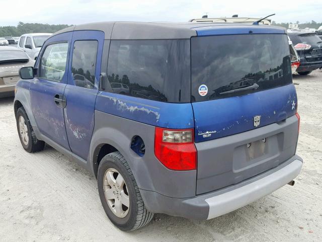 5J6YH28624L017039 - 2004 HONDA ELEMENT EX BLUE photo 3