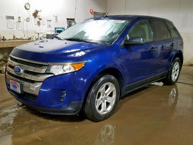 2FMDK3G96DBB94714 - 2013 FORD EDGE SE BLUE photo 2