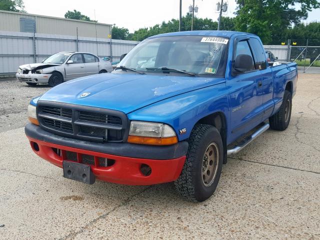 1B7GL22X4XS113833 - 1999 DODGE DAKOTA BLUE photo 2