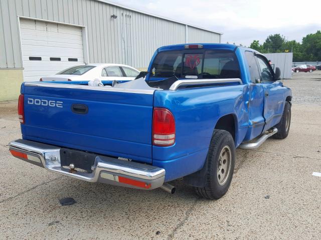 1B7GL22X4XS113833 - 1999 DODGE DAKOTA BLUE photo 4