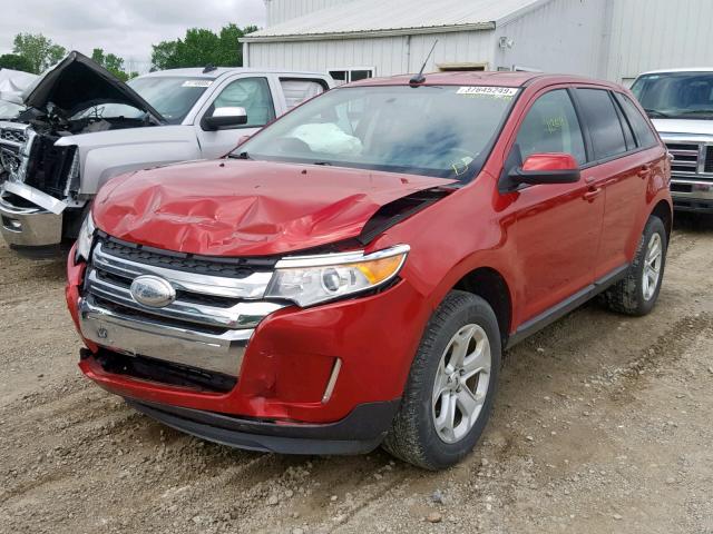 2FMDK4JC3CBA80100 - 2012 FORD EDGE SEL RED photo 2