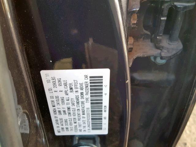 JH4CU2F62CC007218 - 2012 ACURA TSX TECH GRAY photo 10