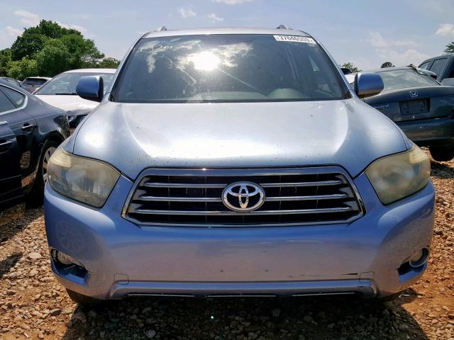 JTEDS43A582012521 - 2008 TOYOTA HIGHLANDER BLUE photo 9