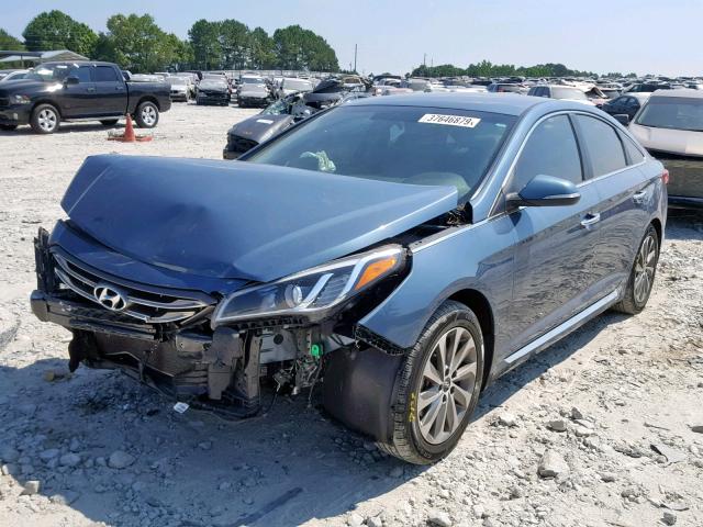 5NPE34AF3FH124301 - 2015 HYUNDAI SONATA SPO BLUE photo 2