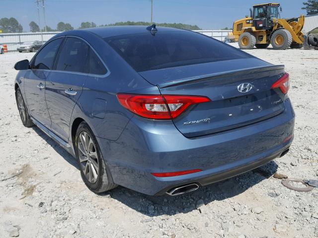 5NPE34AF3FH124301 - 2015 HYUNDAI SONATA SPO BLUE photo 3